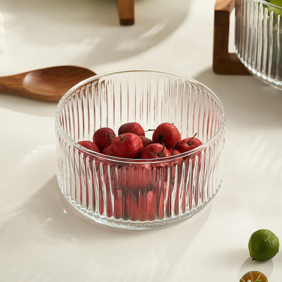 Glass Bowl & Wooden Base